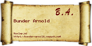 Bunder Arnold névjegykártya