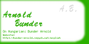 arnold bunder business card